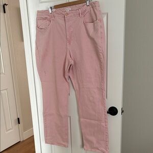 Good American Light Pink Straight Leg Jeans